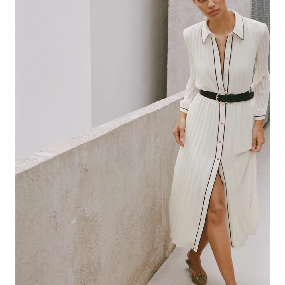 Zara Pleated Dress with Belt